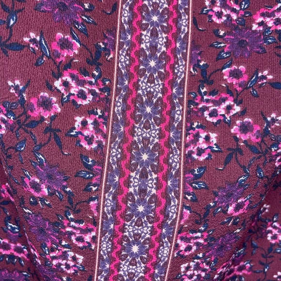 Blue Rain Floral Wrap Skirt - Picture 3 of 9